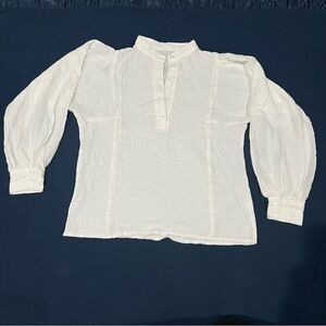 100% cotton women size S white blouse NWOT
